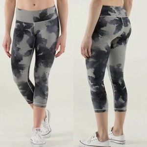 Lululemon Wunder Under Crop Leggings Floral Platoon